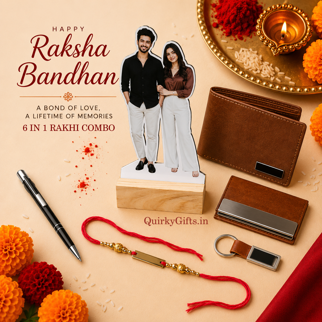 Personalized Raksha Bandhan 6-in-1 Gift Combo