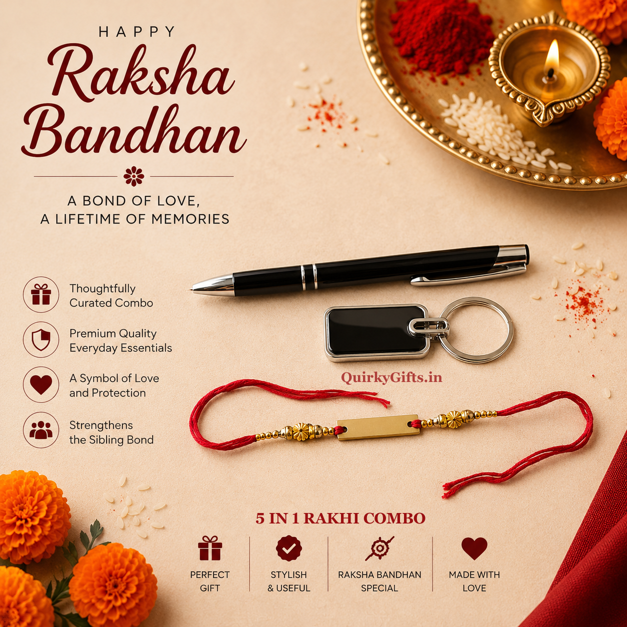 Personalized Raksha Bandhan 3-in-1 Gift Combo