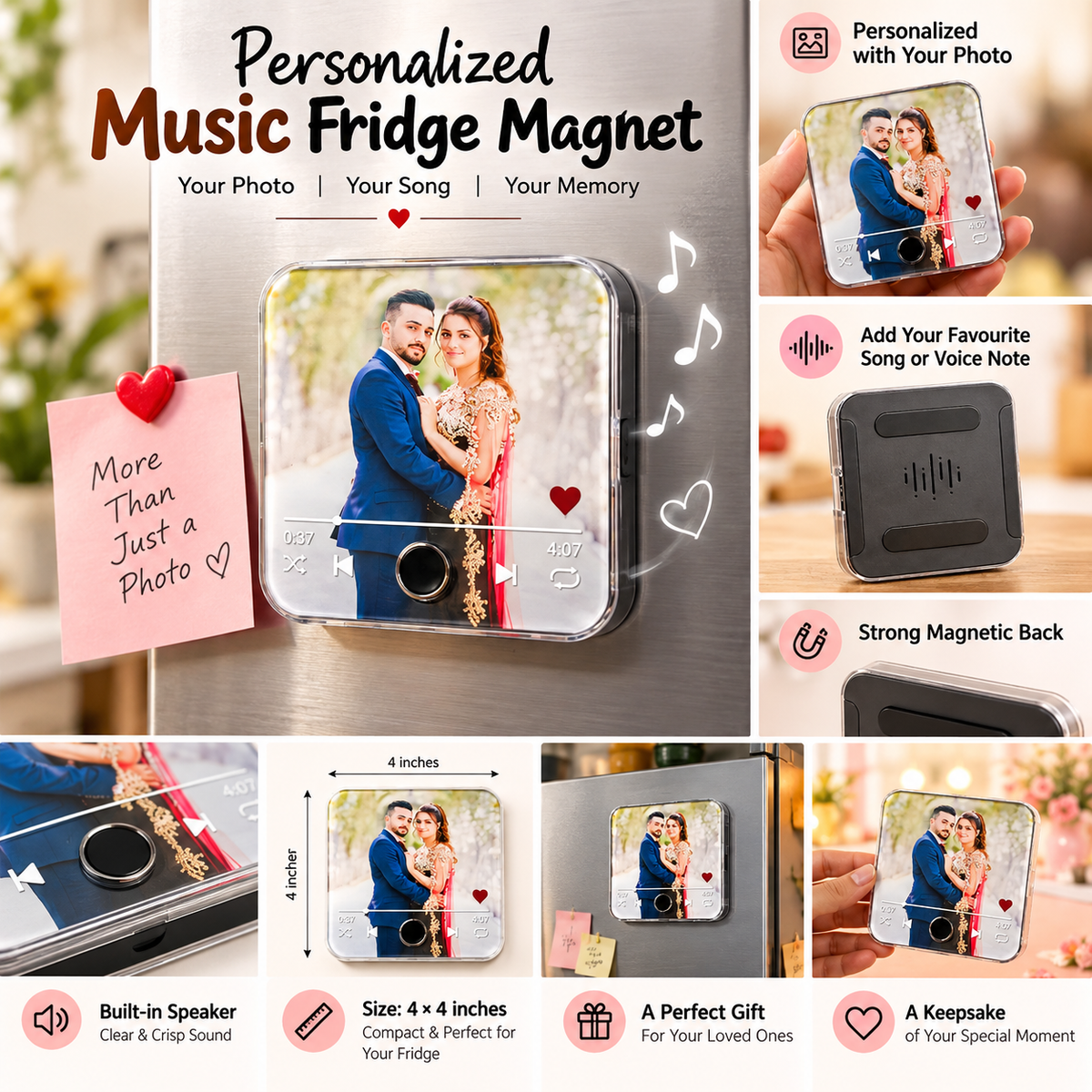 Personalized Music Fridge Magnet