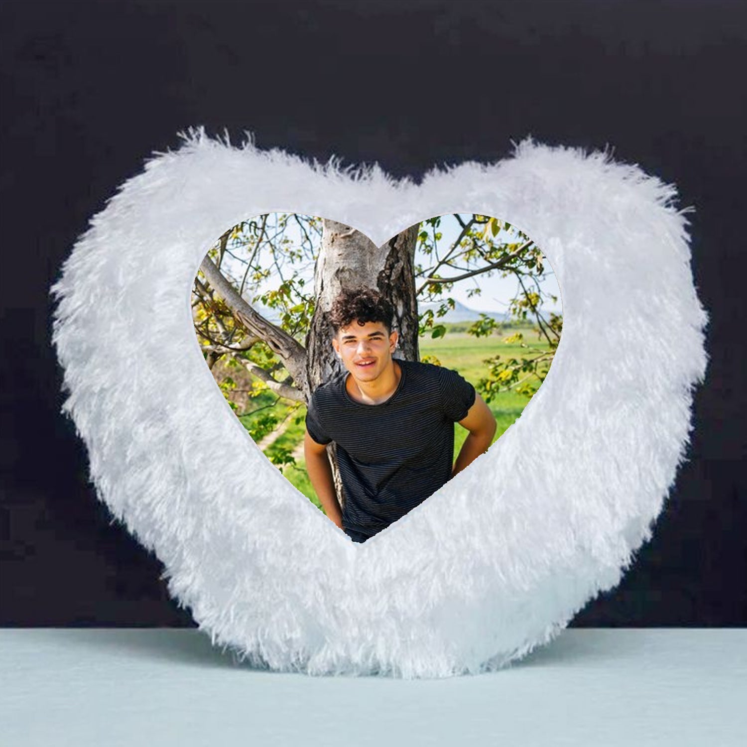 Heart fur pillow hot sale