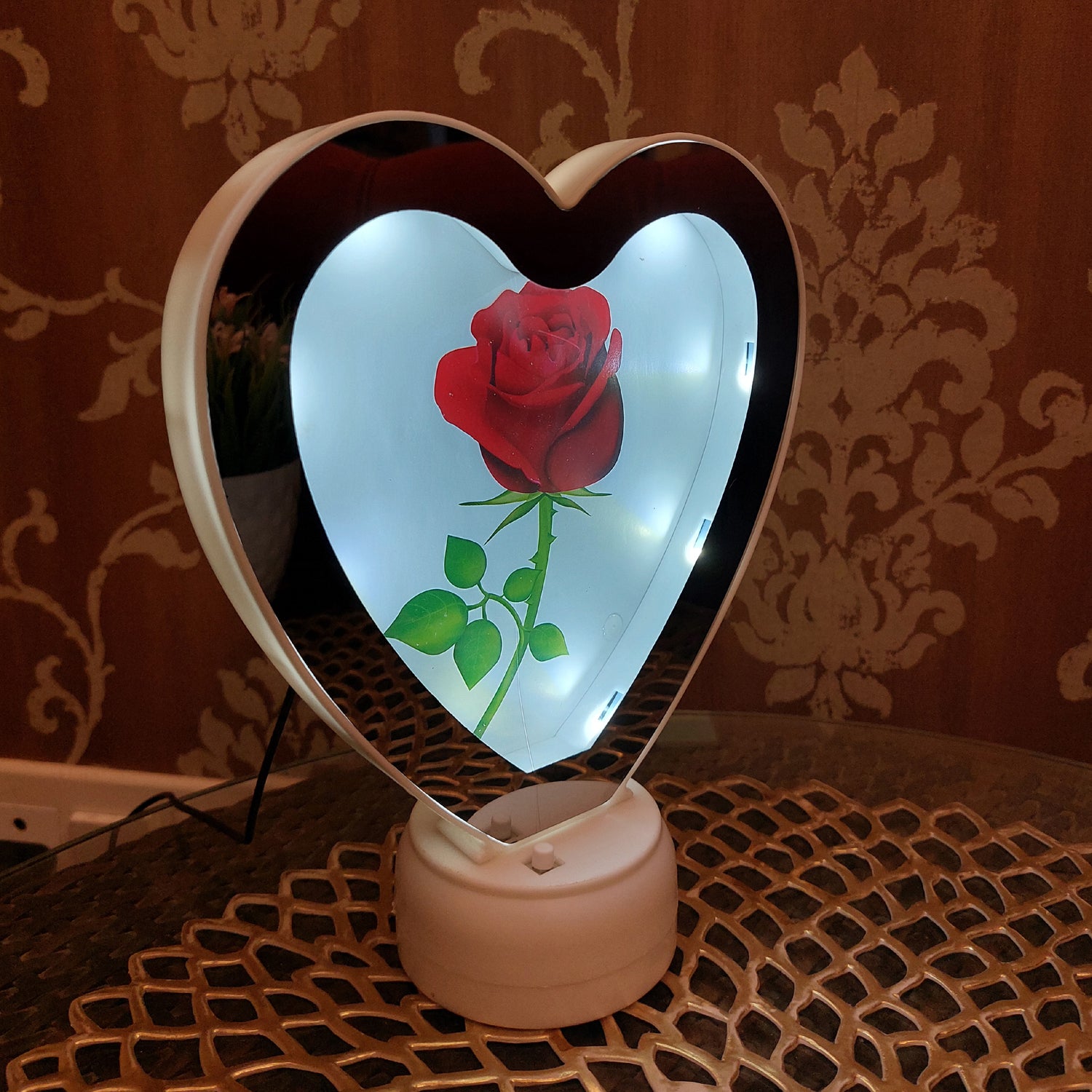 Heart LED Magic Mirror / Heart Photo Frame With Mirror / Valentine