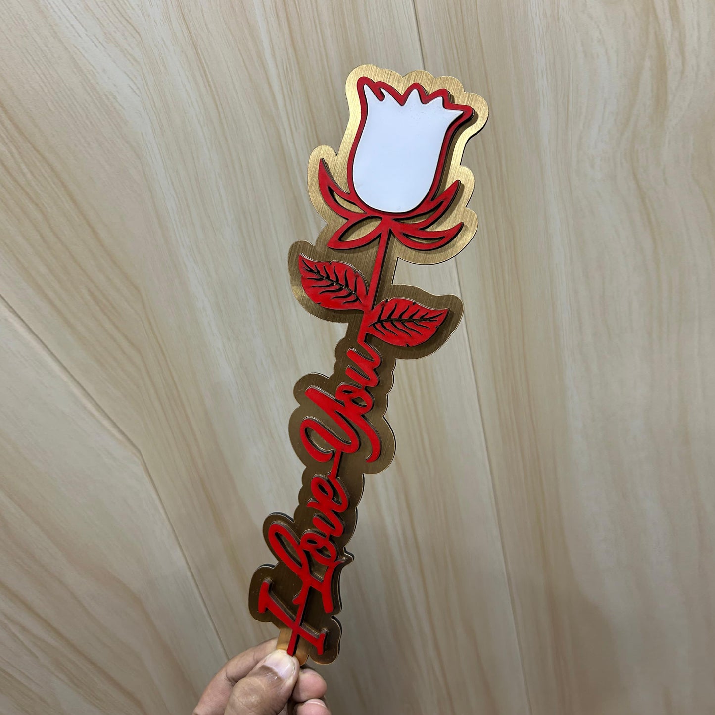 Personalized photo rose with stand