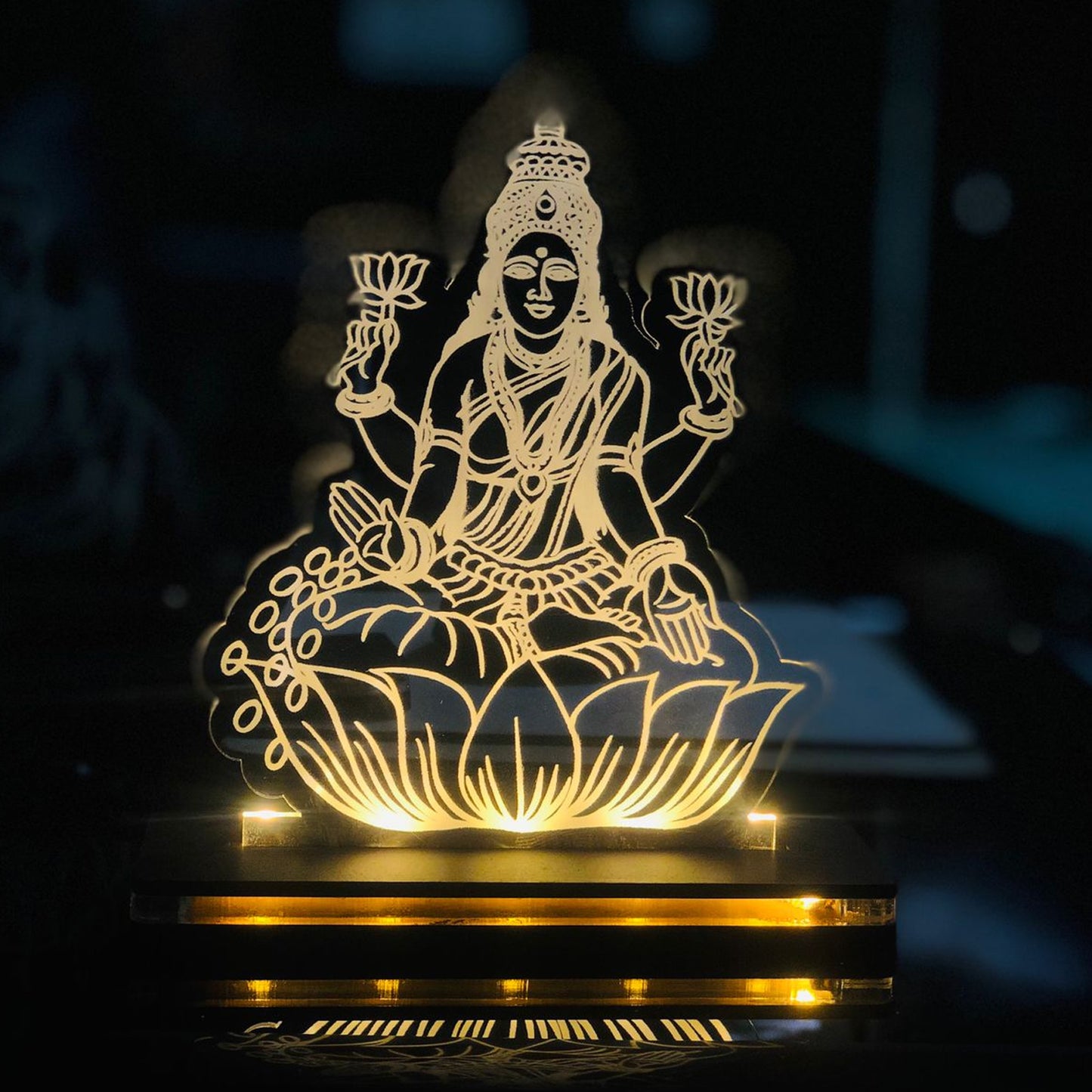 LED Acrylic Lakshmi Ji Table Frame