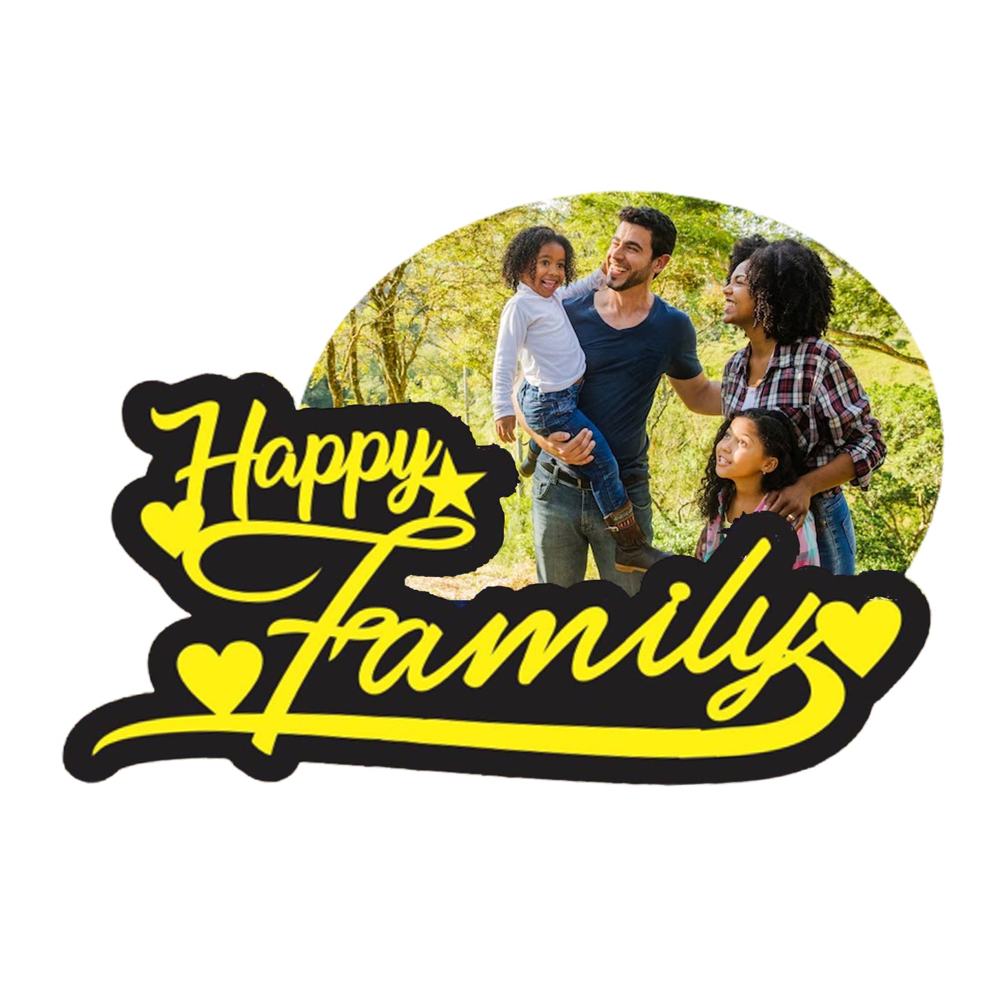 Personalized Wooden Happy Family Table Frame