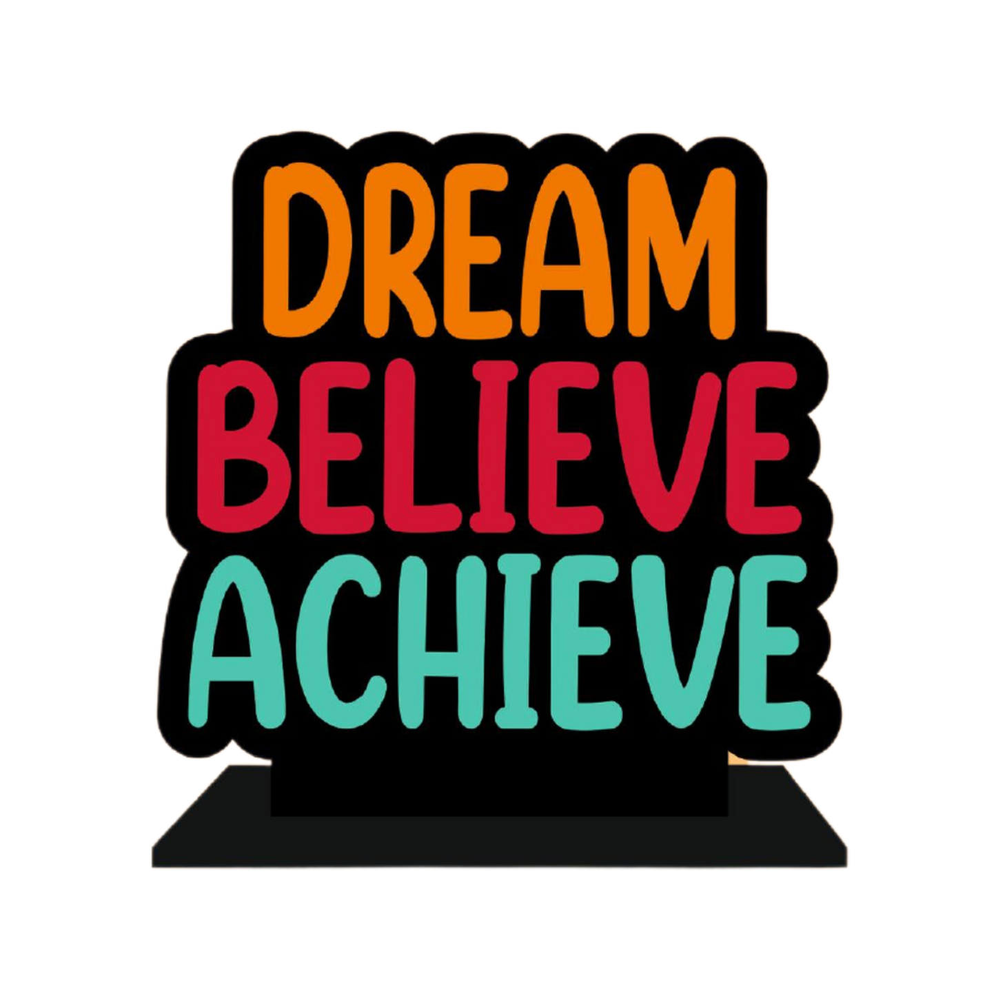 Motivational quote office desk frame | Dream Believe Achieve