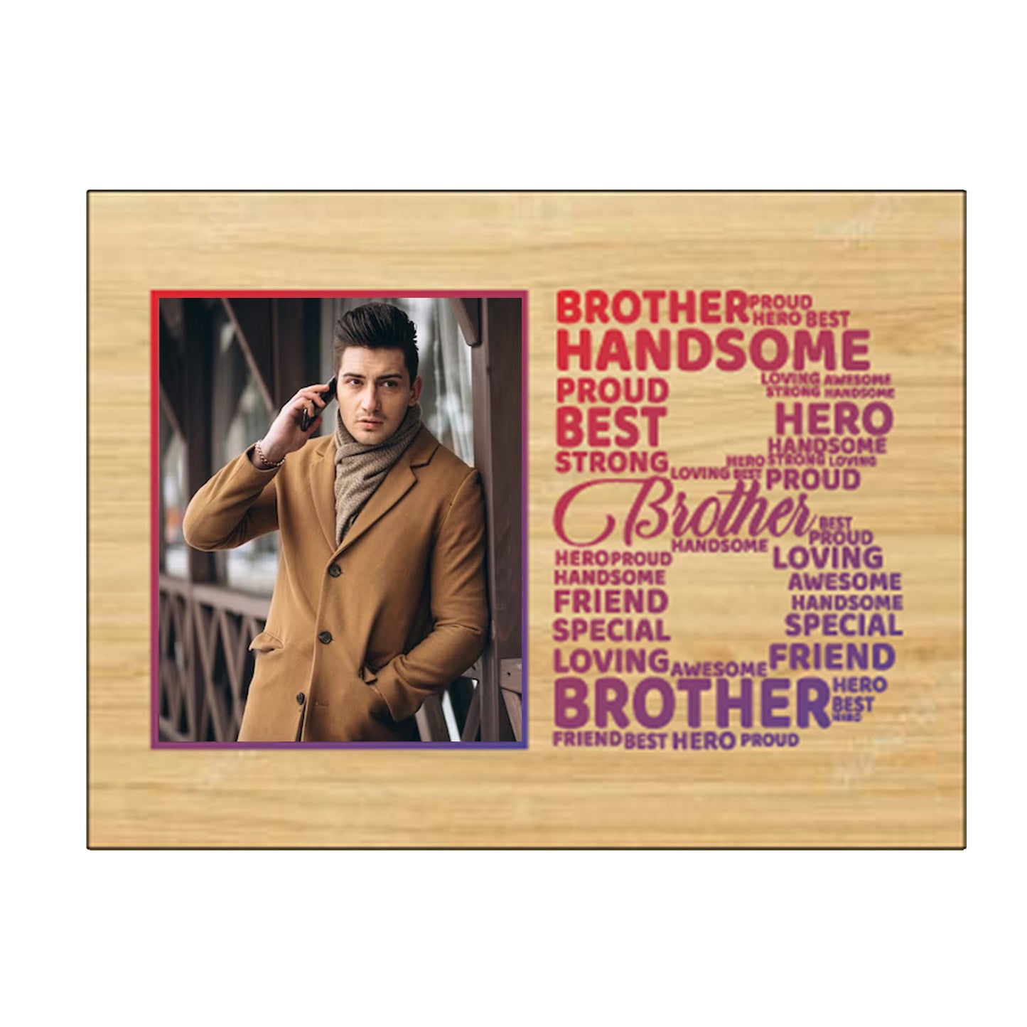 Natural Wooden Brother Frame | N-1