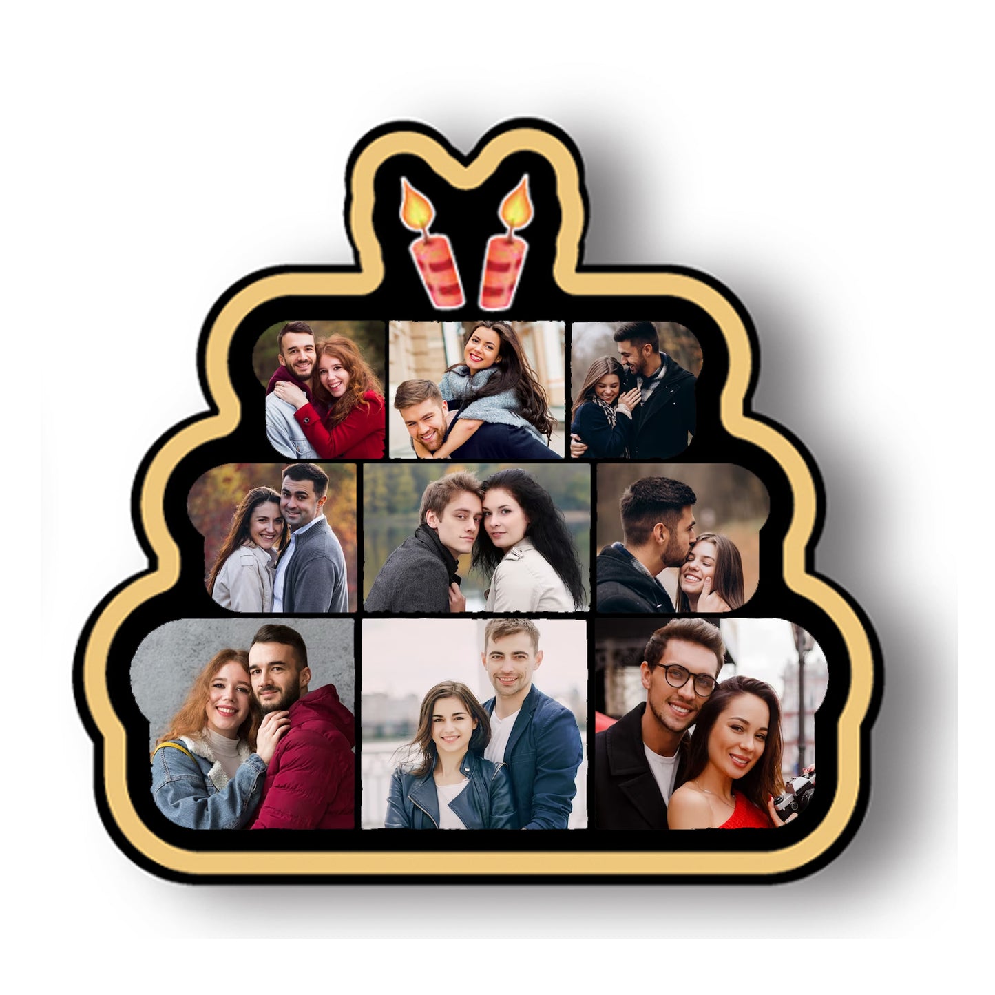 Cake Shape Neon Frame | 12 Inches