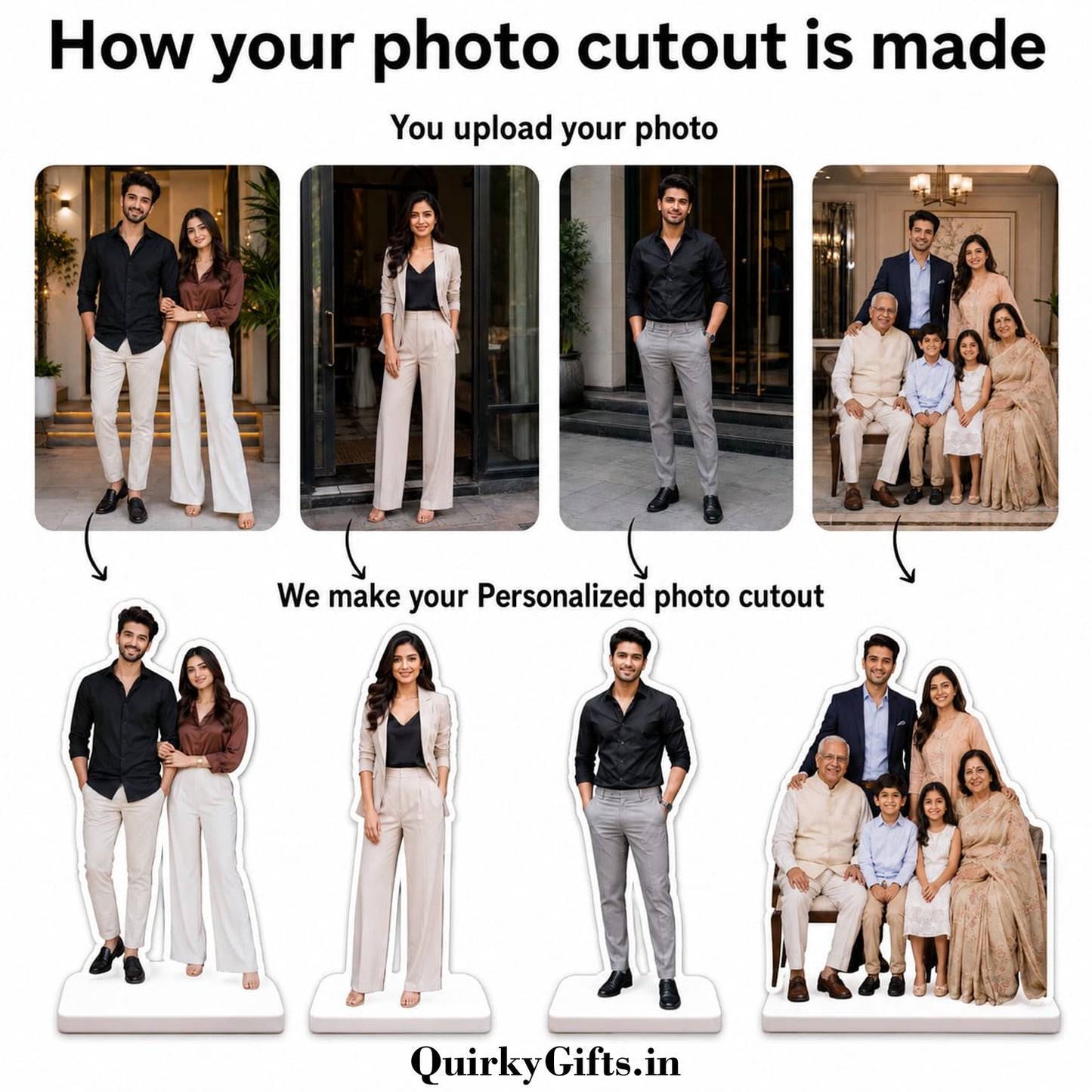 Personalized Wooden photo Cutout Table Frame | 8x6 inches