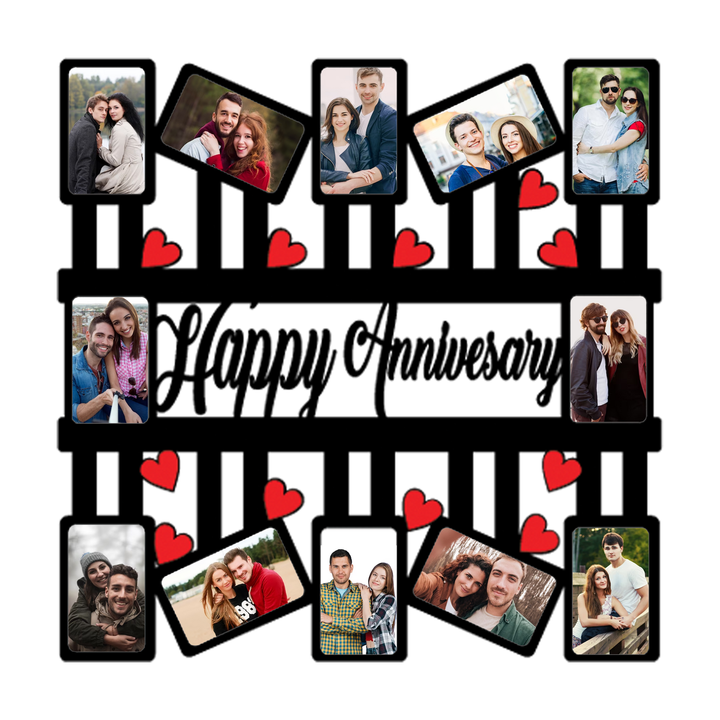 Happy Annivesary Wall Frame | 16x16 inches