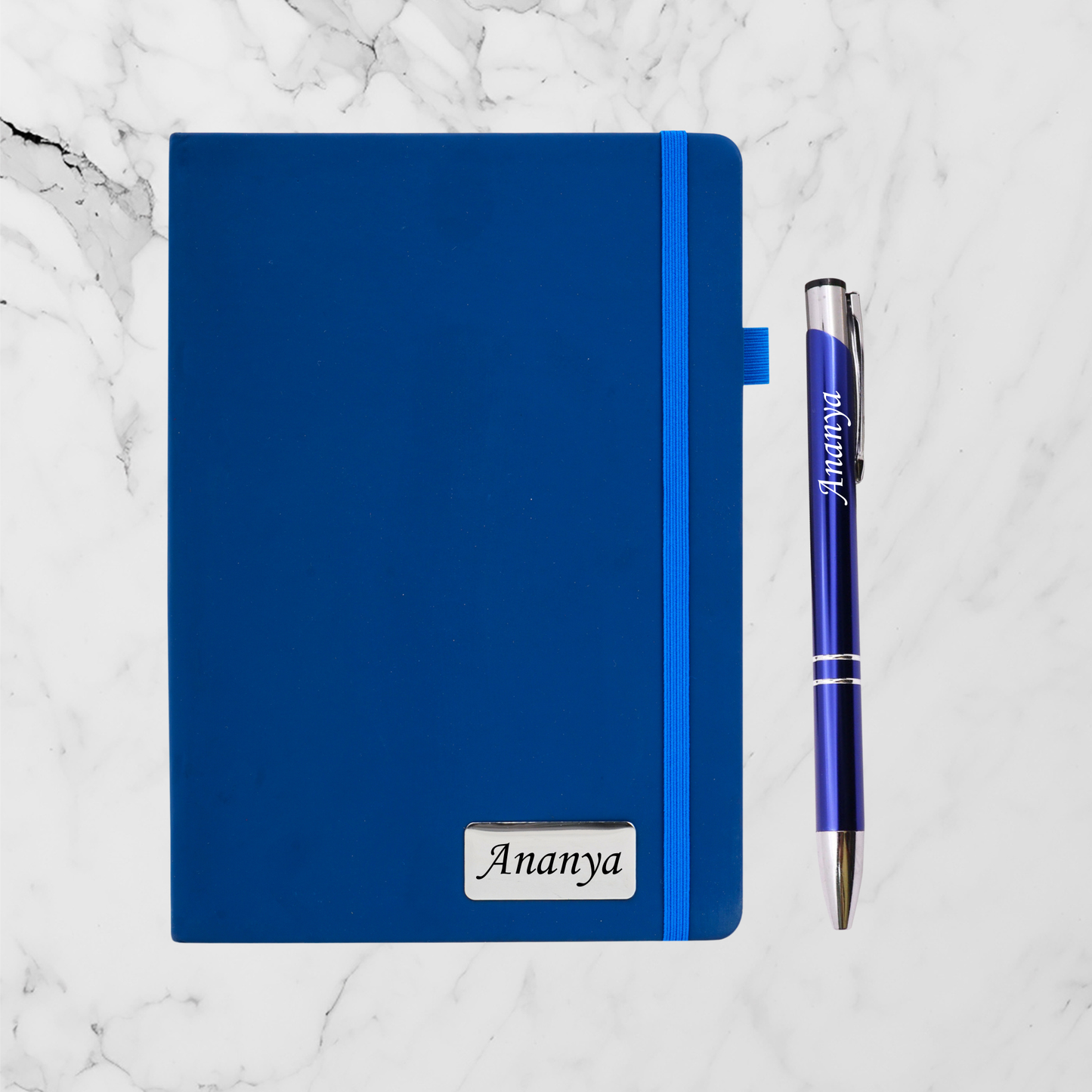 Personalized Diary & Pen Set | Blue
