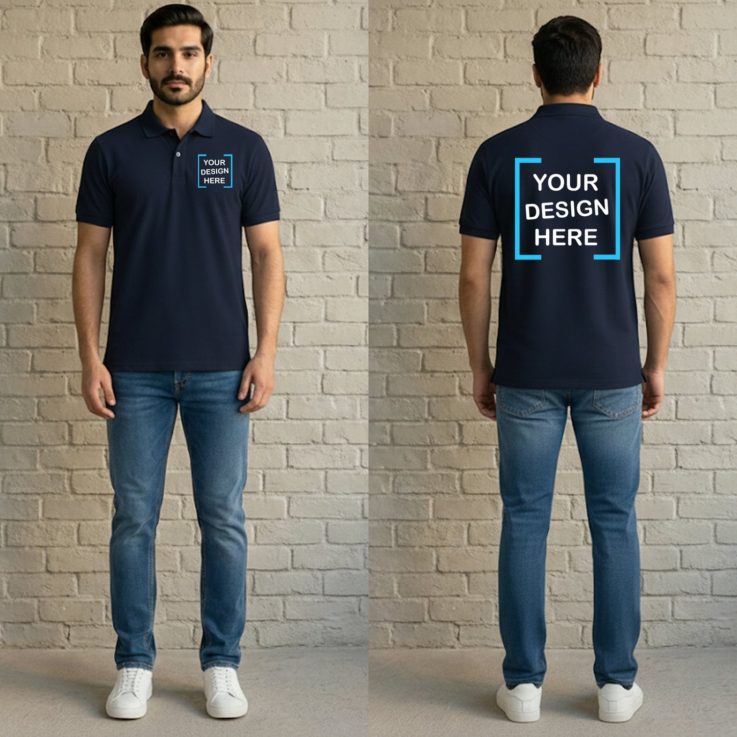 CUSTOMIZED POLO T-SHIRT | NAVY BLUE