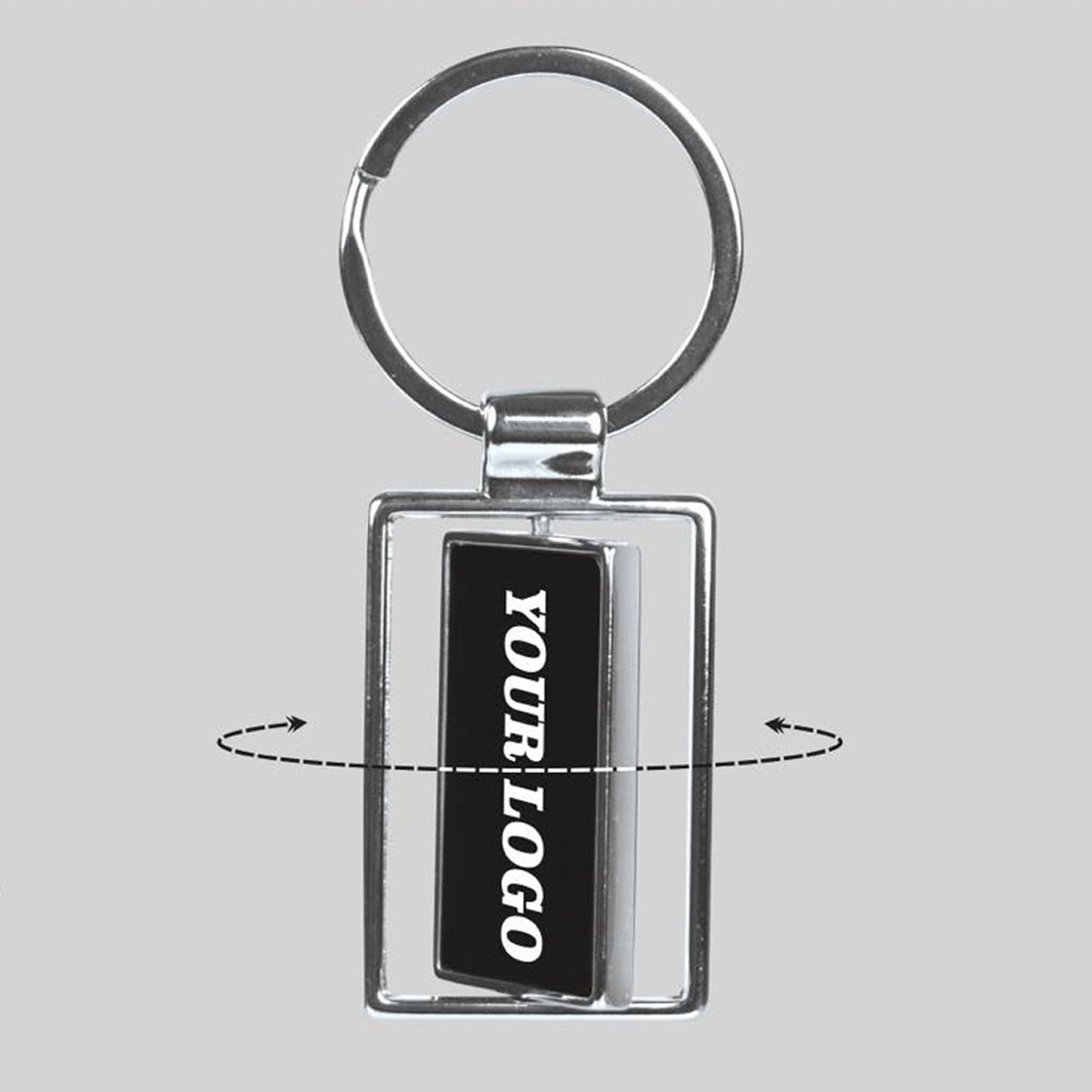Metal Rotating Keychain Rectangle