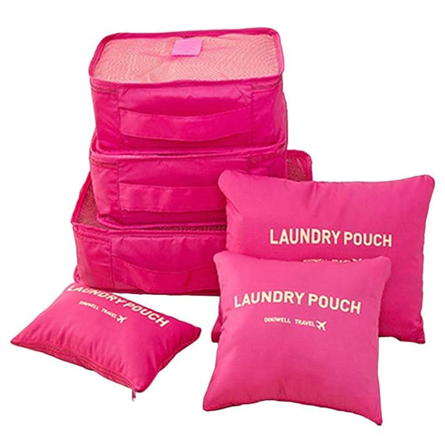 6pcs/1set Travel Storage Bag Storage Clothes Bag Luggage Make Up Organizer Bag 6PCS Summer Style Travel Storage Bag Set For Clothes Tidy Organizer Pouch Suitcase Handbag Home Closet Divider Drawer Organizer,laundry