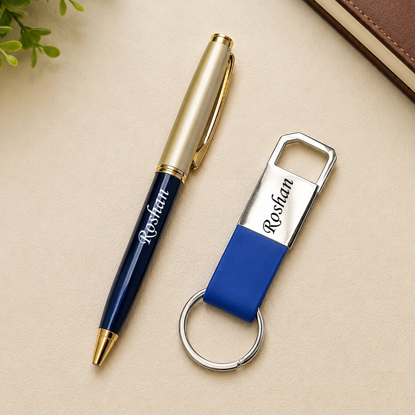 Personalized Premium Pen and Keychain set