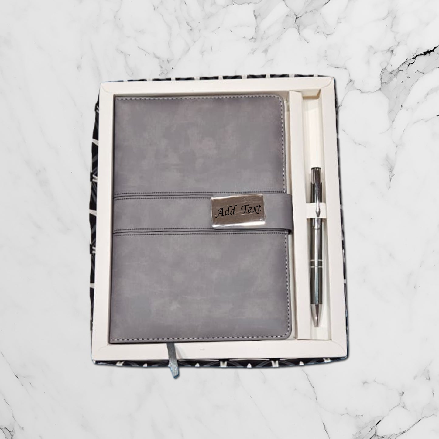 Personalized Diary & Pen set | Grey