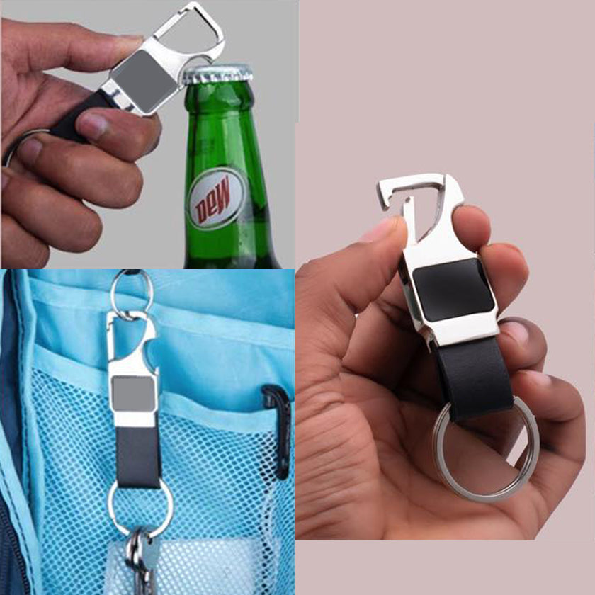 Premium Navy Blue Bi-Fold Wallet and Personalized Keychain Gift Set