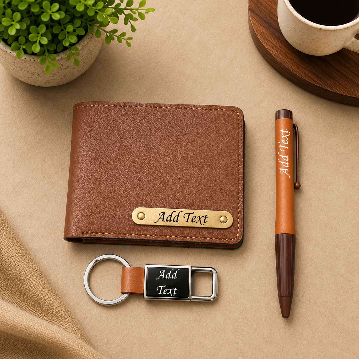 Personalized Wallet Set (Tan)