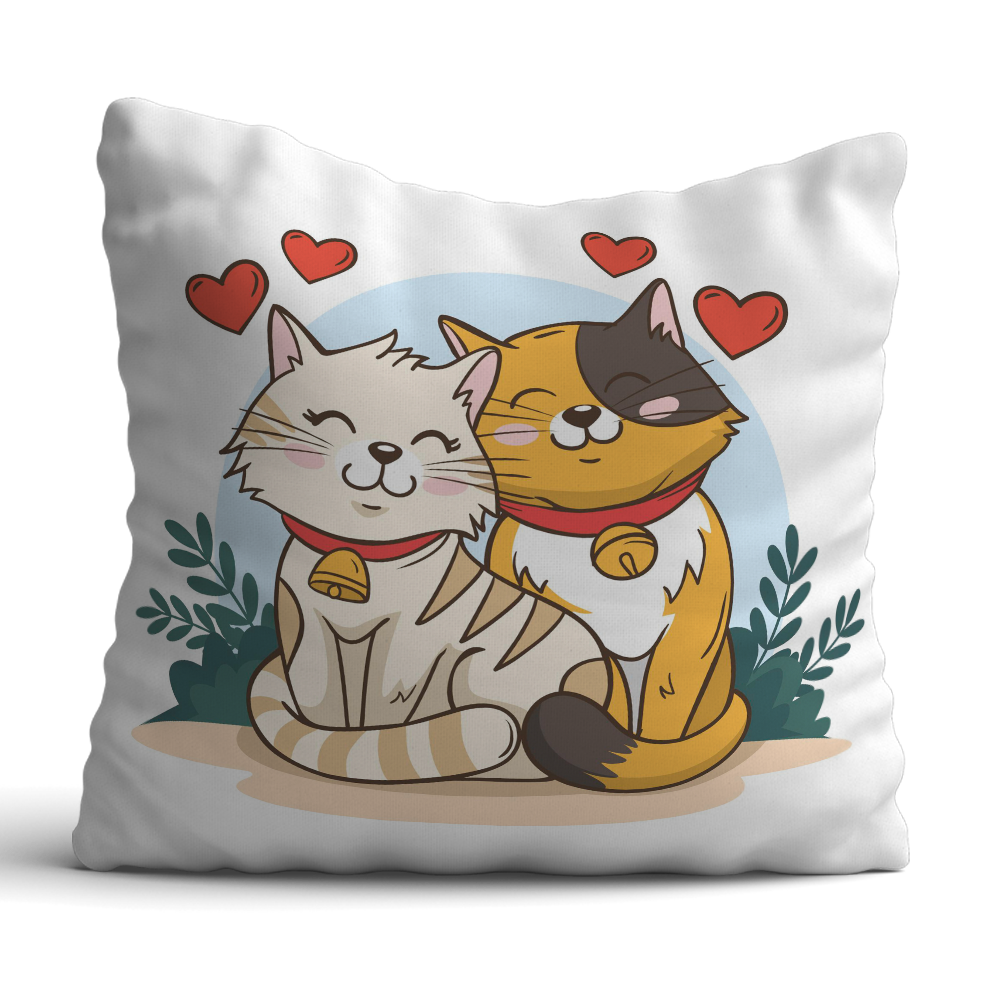 Cats in love 12x12 Cushion with filler