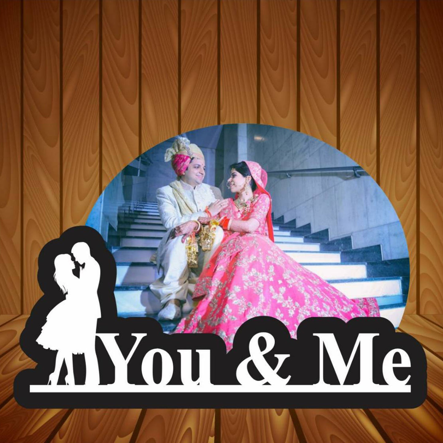 Personalized You & Me wooden table frame