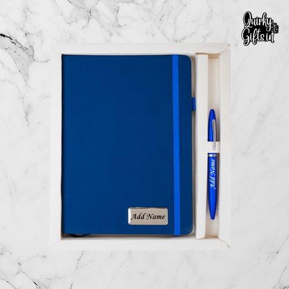 Personalized Diary & Pen Set | Blue