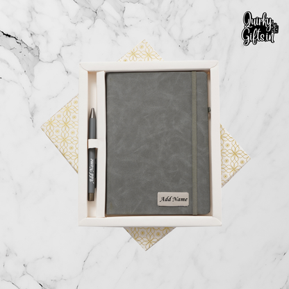 Personalized Diary & Pen set | Grey