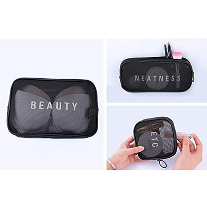 Travel Cosmetic Zipper Waterproof Storage Pouch with Handle