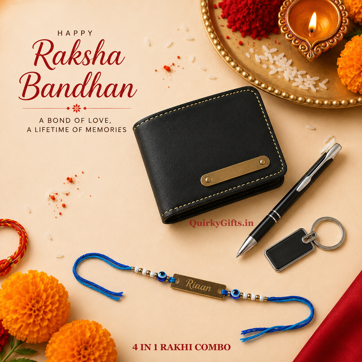 Personalized Raksha Bandhan 4-in-1 Gift Combo