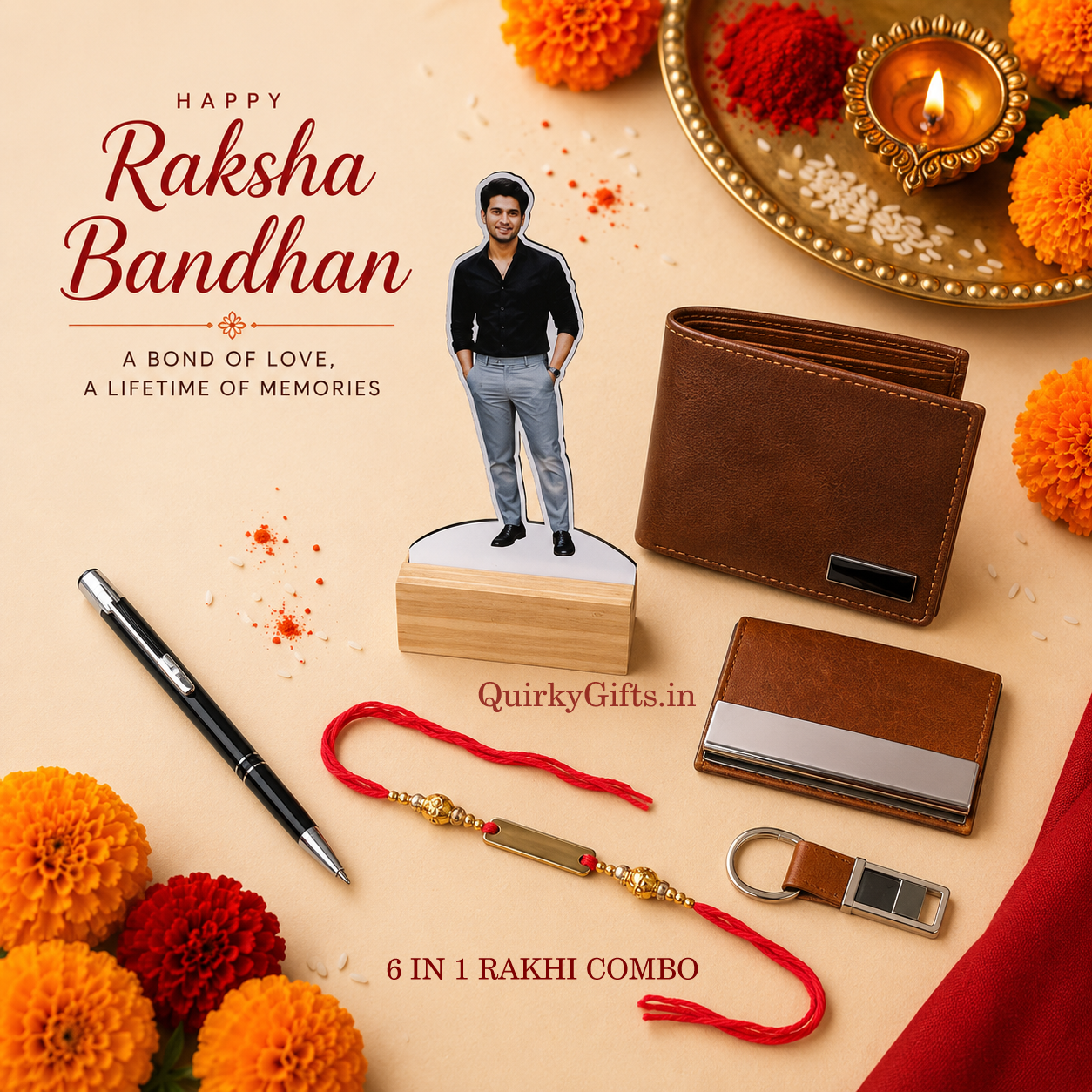 Personalized Raksha Bandhan 6-in-1 Gift Combo