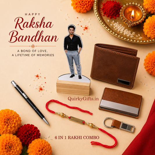 Personalized Raksha Bandhan 6-in-1 Gift Combo