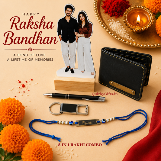 Personalized Raksha Bandhan 5-in-1 Gift Combo