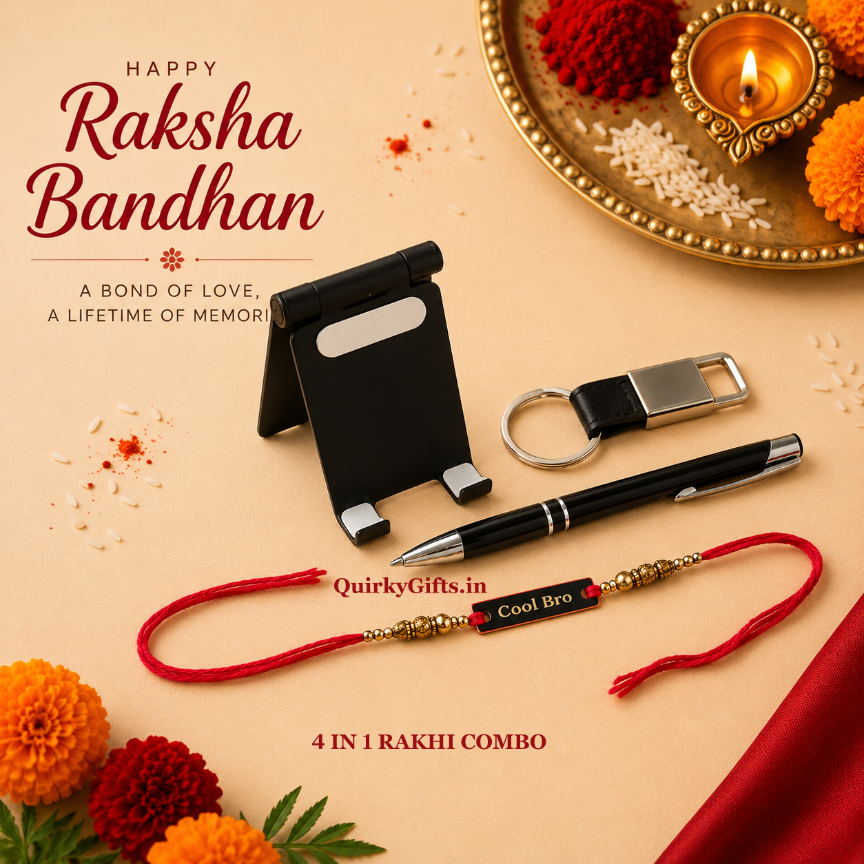 Personalized Raksha Bandhan 4-in-1 Gift Combo