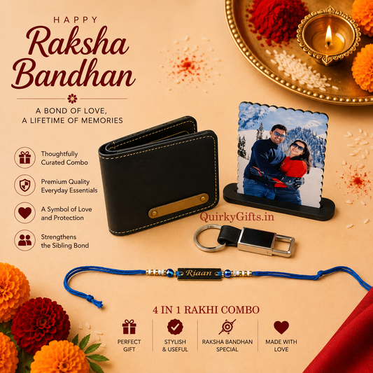 Personalized Raksha Bandhan 4-in-1 Gift Combo