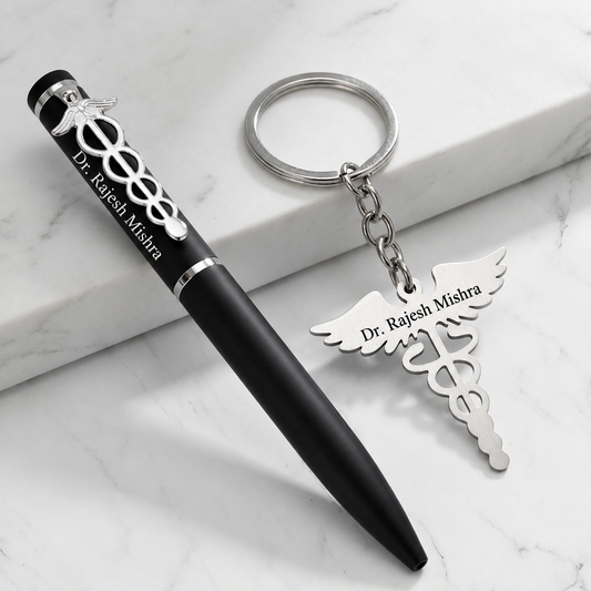 Customized Doctor Pen and Keychain Set