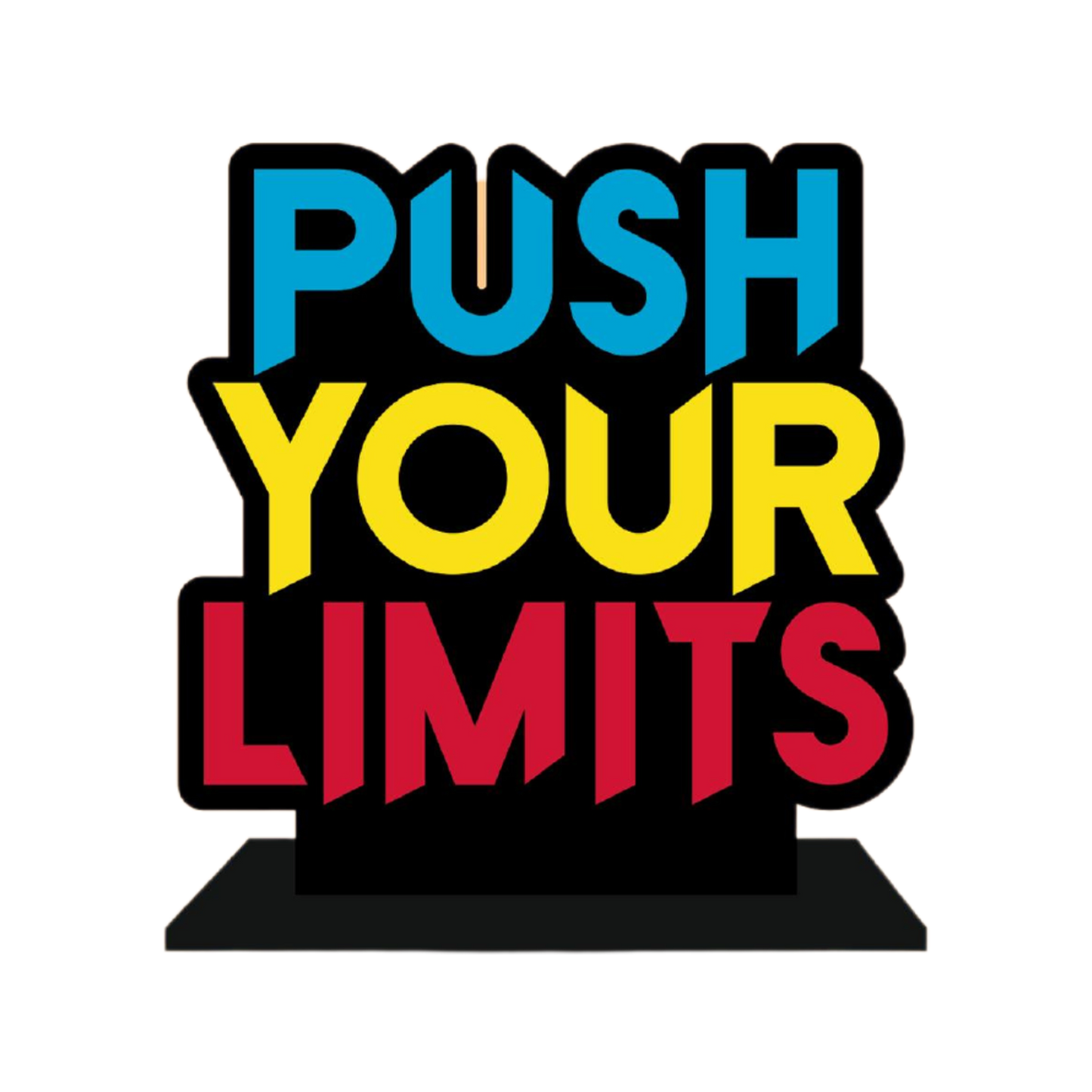 Motivational quote office desk frame | Push your limits