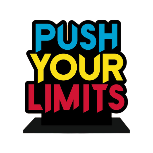 Motivational quote office desk frame | Push your limits