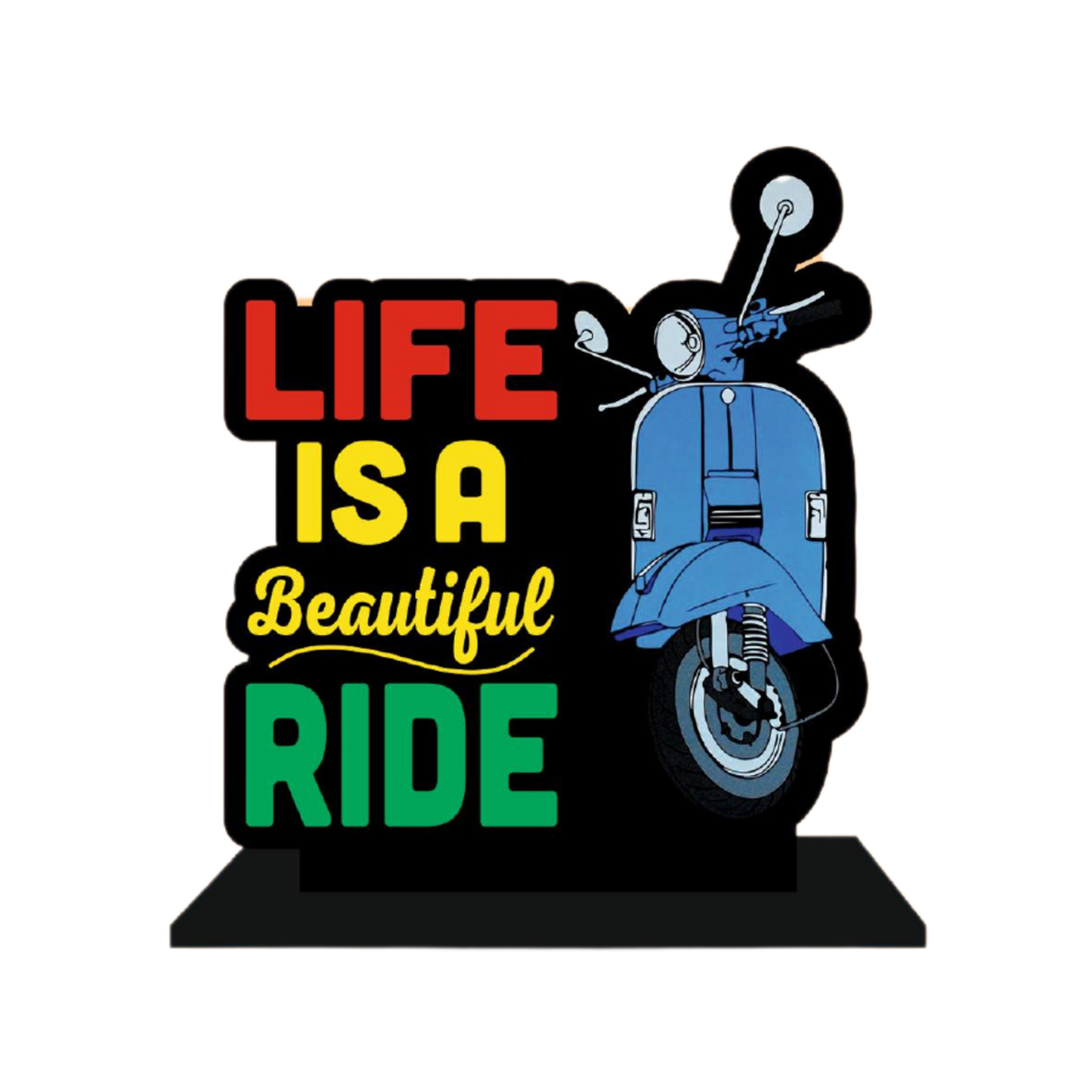 Motivational quote office desk frame | Life is a ride