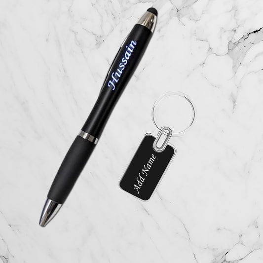 Personalized LED Pen with Metal Keychain