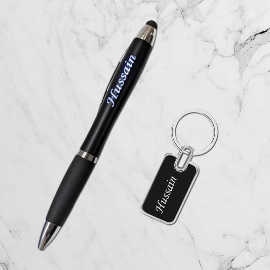 Personalized LED Pen with Metal Keychain
