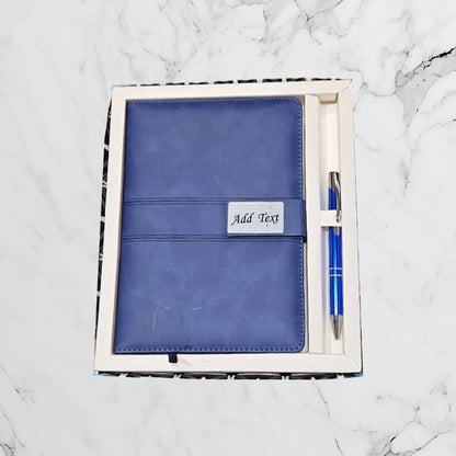 Personalized Diary & Pen set | Blue