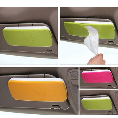 Sun Visor Automotive Tissue Box with Tissue Paper (Color as per Availability)