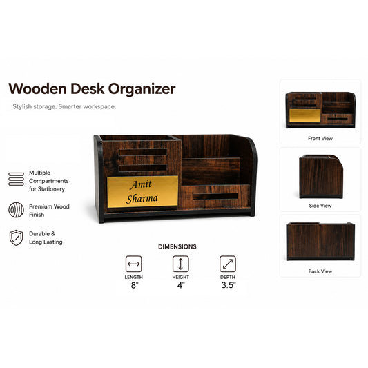 Wooden Desk Organizer