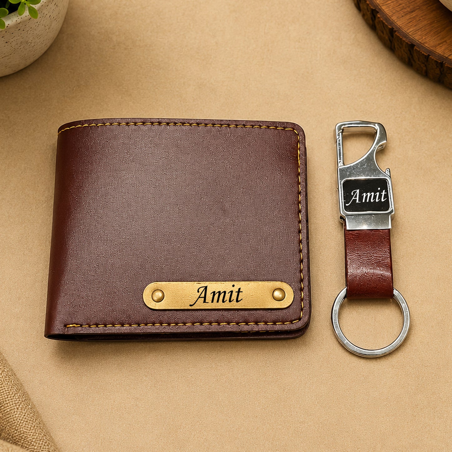 Personalized Brown Wallet (Men's)