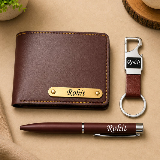 Personalized Wallet Set (Brown)