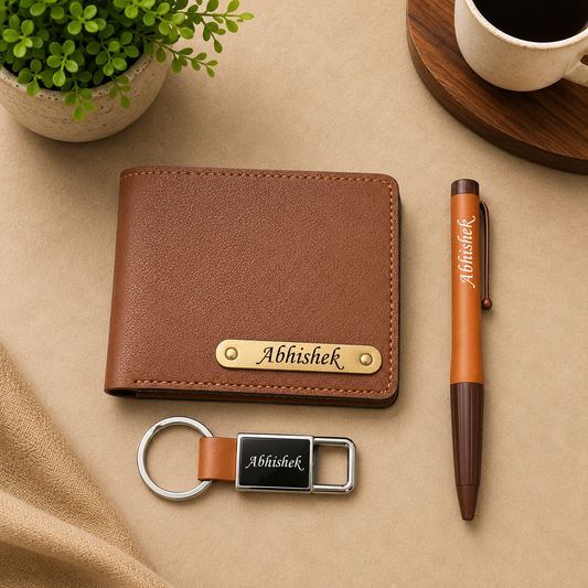 Personalized Wallet Set (Tan)