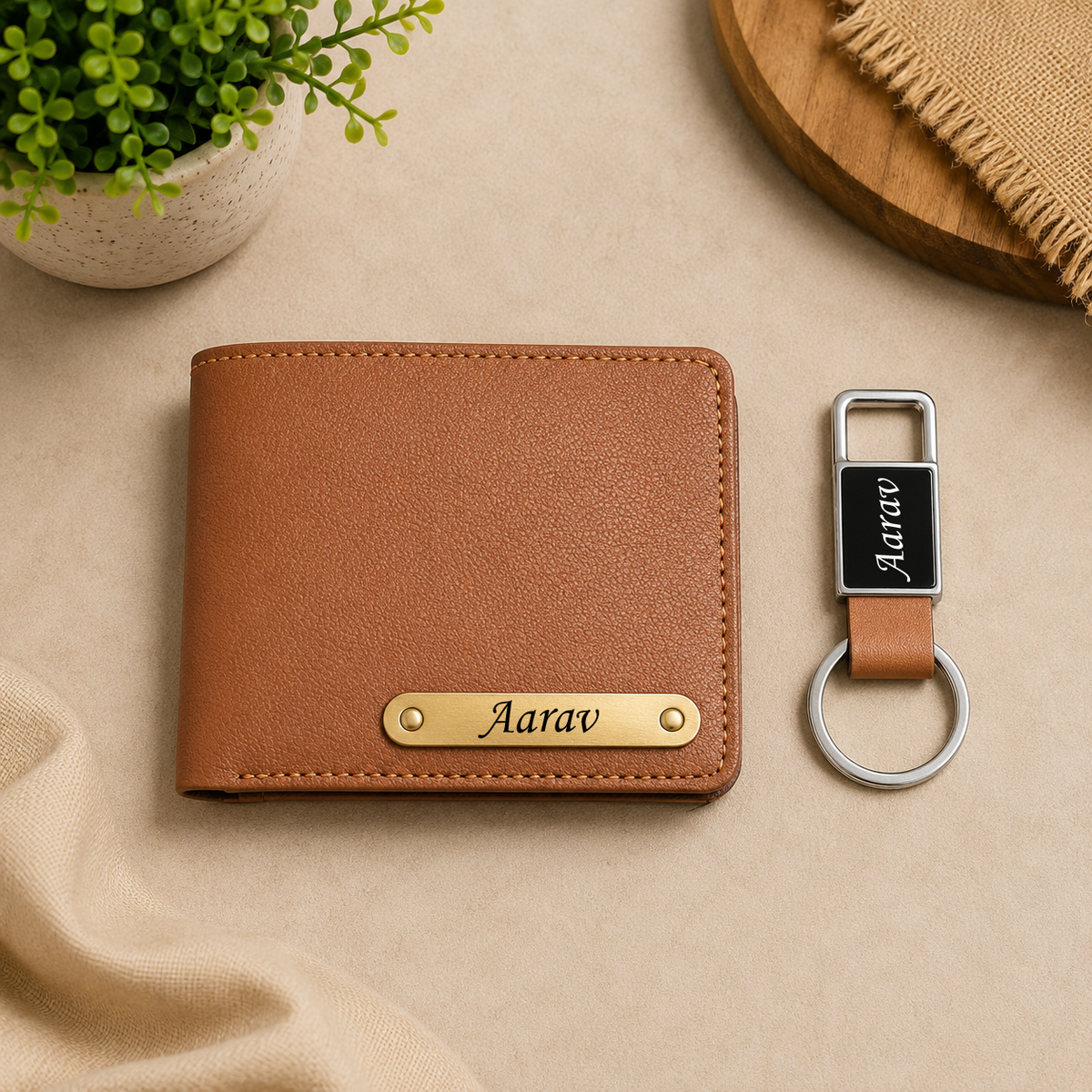 Personalized Tan Wallet (Men's)