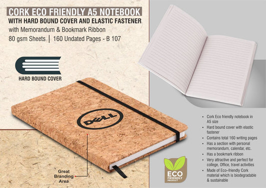 Cork eco friendly A5 notebook