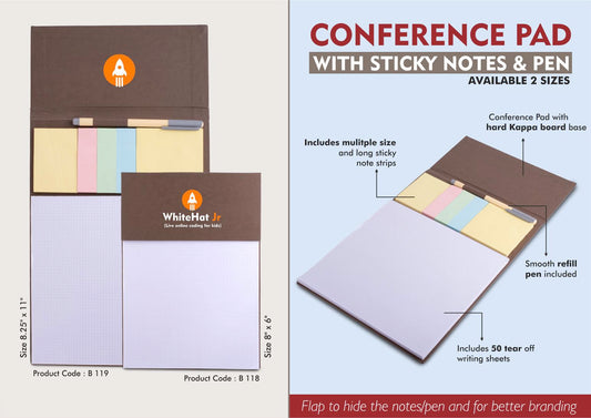 Conference Pad With Sticky Notes & Pen