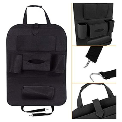 Convenient Backseat Storage Bag Functional Black Organizer 6 Pocket Automotive Car Back Seat Organizer with Bottle Holder