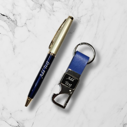Personalized Premium Pen and Keychain set