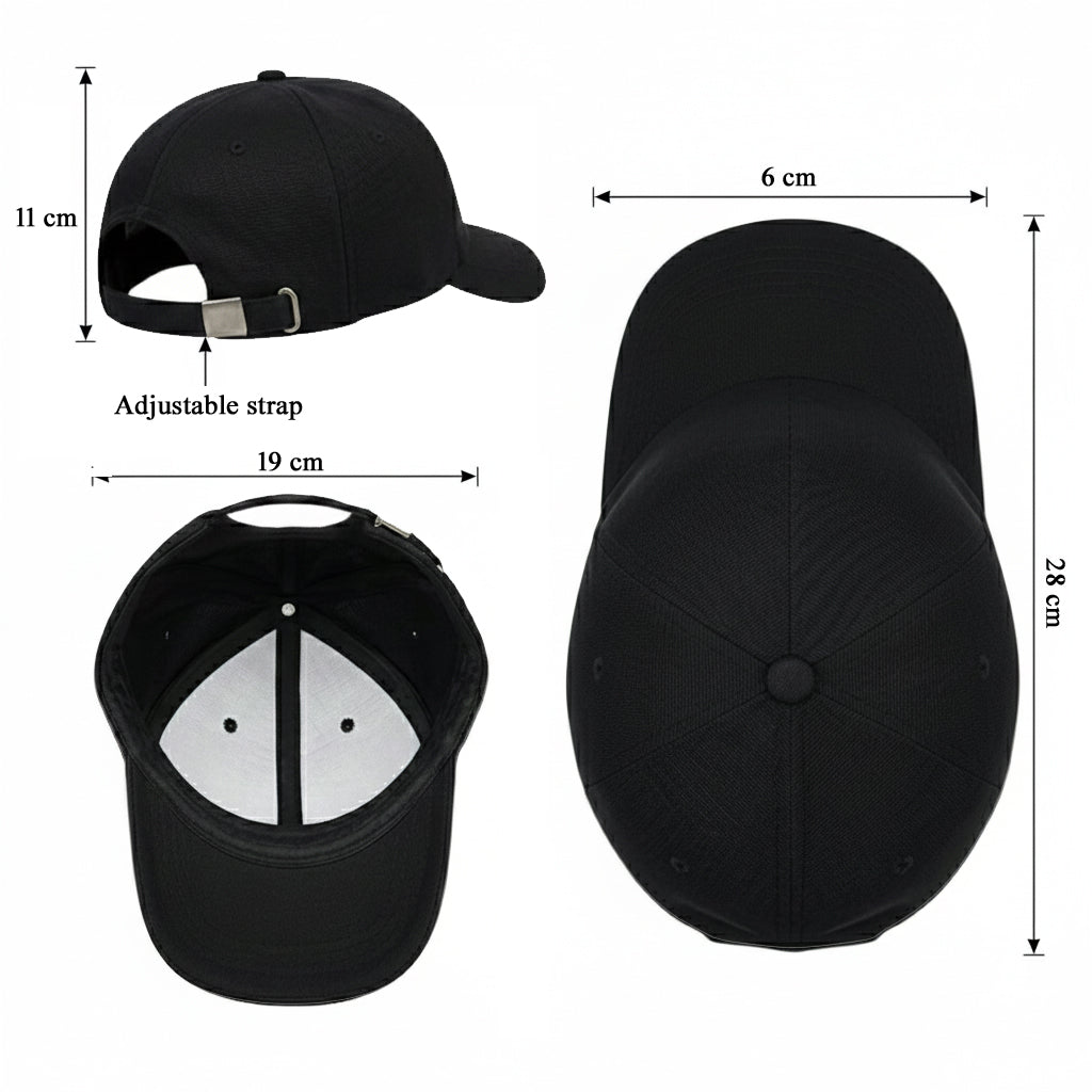 Your Name/Text | Black Printed Cap